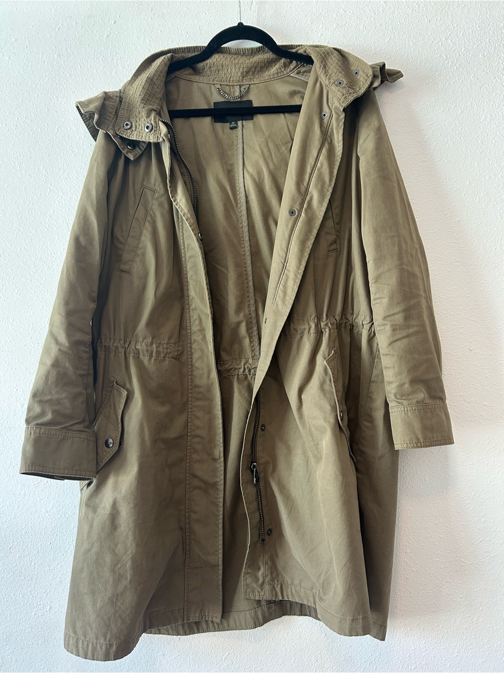 Banana Republic Olive Hooded Trench Coat